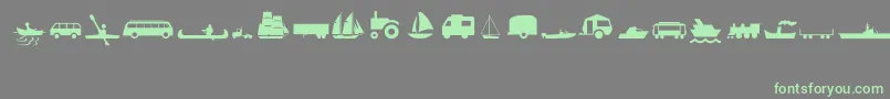 TransportMt Font – Green Fonts on Gray Background
