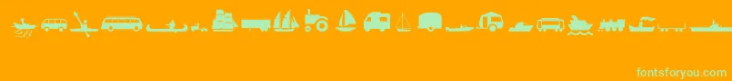 TransportMt Font – Green Fonts on Orange Background