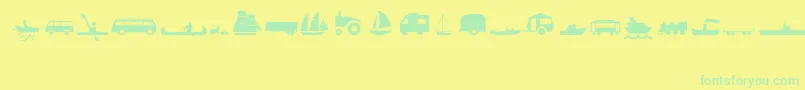 TransportMt Font – Green Fonts on Yellow Background