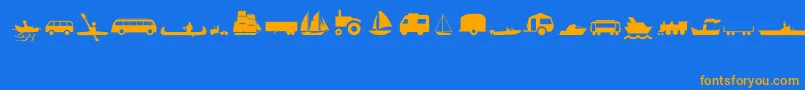 Police TransportMt – polices orange sur fond bleu