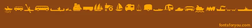TransportMt Font – Orange Fonts on Brown Background