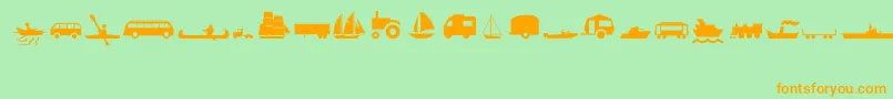 TransportMt Font – Orange Fonts on Green Background