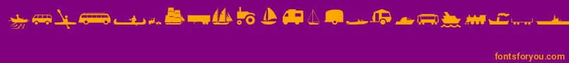 TransportMt Font – Orange Fonts on Purple Background