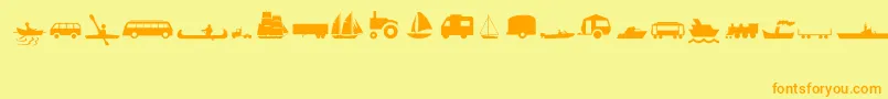 TransportMt Font – Orange Fonts on Yellow Background
