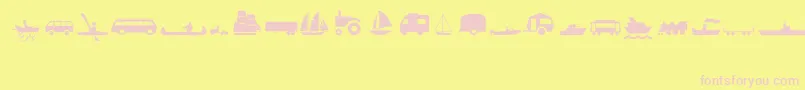 TransportMt Font – Pink Fonts on Yellow Background