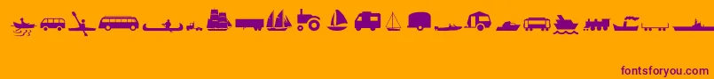 TransportMt Font – Purple Fonts on Orange Background