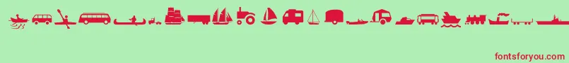 TransportMt Font – Red Fonts on Green Background