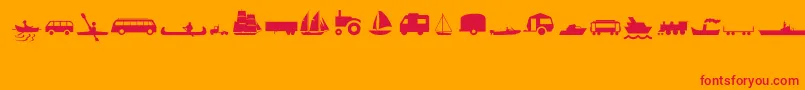 TransportMt Font – Red Fonts on Orange Background