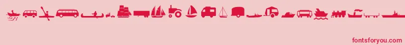 TransportMt Font – Red Fonts on Pink Background