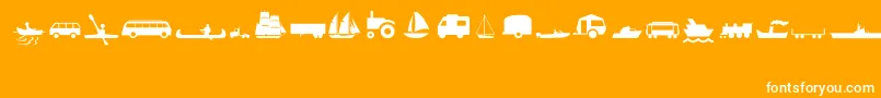 Шрифт TransportMt – белые шрифты на оранжевом фоне