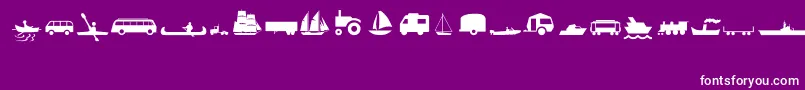 フォントTransportMt – 紫の背景に白い文字