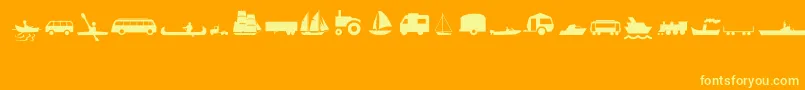 TransportMt Font – Yellow Fonts on Orange Background