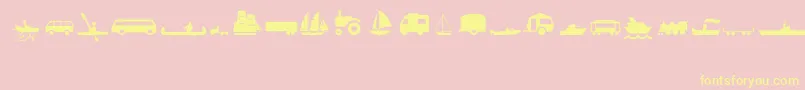 TransportMt Font – Yellow Fonts on Pink Background