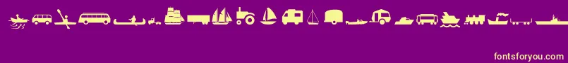 TransportMt Font – Yellow Fonts on Purple Background