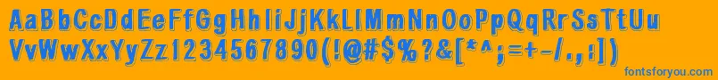 WhiteLightBlackLine Font – Blue Fonts on Orange Background