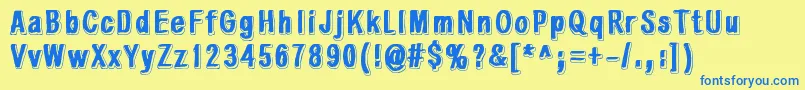 WhiteLightBlackLine Font – Blue Fonts on Yellow Background