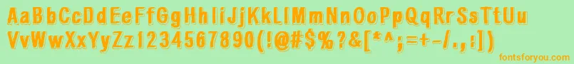 WhiteLightBlackLine Font – Orange Fonts on Green Background