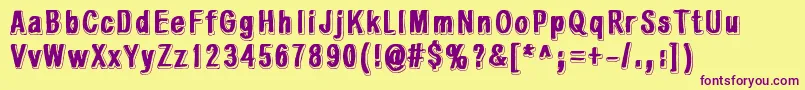 WhiteLightBlackLine Font – Purple Fonts on Yellow Background