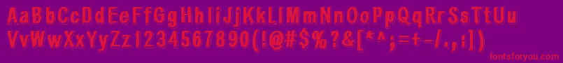 WhiteLightBlackLine Font – Red Fonts on Purple Background