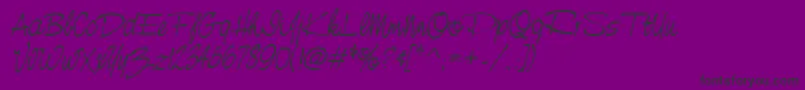 フォントNevillescriptItalic – 紫の背景に黒い文字