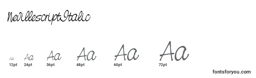 NevillescriptItalic Font Sizes