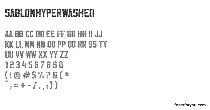 Шрифт SablonHyperWashed – алфавит, цифры, специальные символы