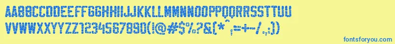 SablonHyperWashed Font – Blue Fonts on Yellow Background