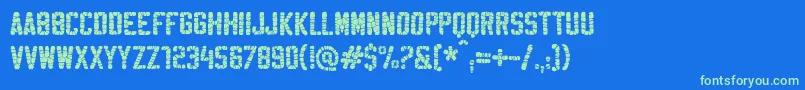 SablonHyperWashed Font – Green Fonts on Blue Background