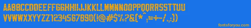 SablonHyperWashed Font – Orange Fonts on Blue Background