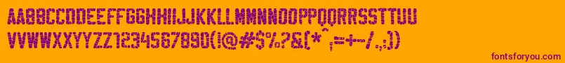 SablonHyperWashed-Schriftart – Violette Schriften auf orangefarbenem Hintergrund