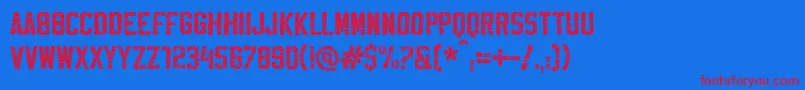 SablonHyperWashed Font – Red Fonts on Blue Background