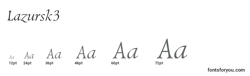 Размеры шрифта Lazursk3