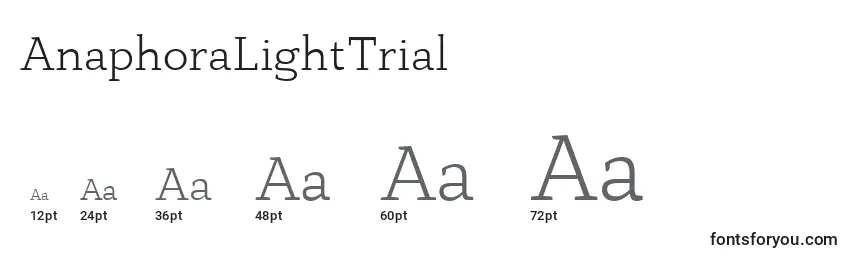 Размеры шрифта AnaphoraLightTrial