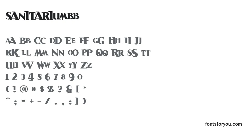A fonte Sanitariumbb (113221) – alfabeto, números, caracteres especiais
