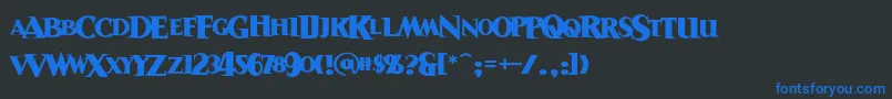 Sanitariumbb Font – Blue Fonts on Black Background