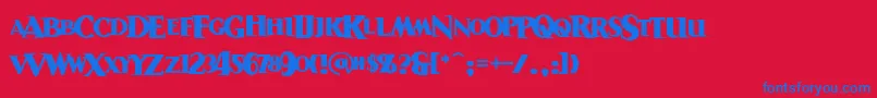 Sanitariumbb Font – Blue Fonts on Red Background