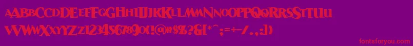 Sanitariumbb Font – Red Fonts on Purple Background