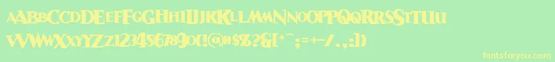 Sanitariumbb Font – Yellow Fonts on Green Background