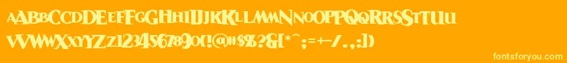 Sanitariumbb Font – Yellow Fonts on Orange Background