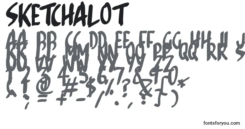 Police Sketchalot - Alphabet, Chiffres, Caractères Spéciaux