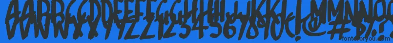Sketchalot-fontti – mustat fontit sinisellä taustalla