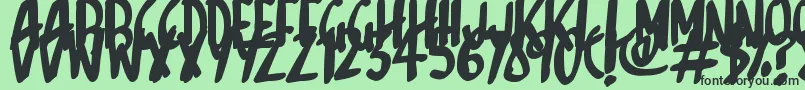 Sketchalot-Schriftart – Schwarze Schriften auf grünem Hintergrund