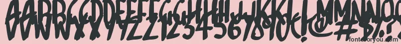 Sketchalot-fontti – mustat fontit vaaleanpunaisella taustalla