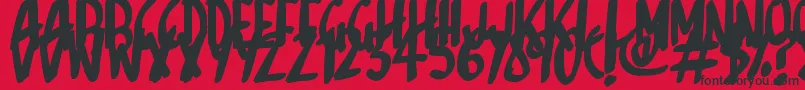 フォントSketchalot – 赤い背景に黒い文字