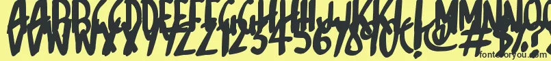 フォントSketchalot – 黒い文字の黄色い背景