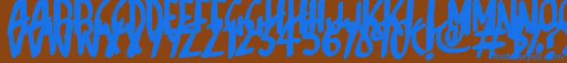 Sketchalot Font – Blue Fonts on Brown Background