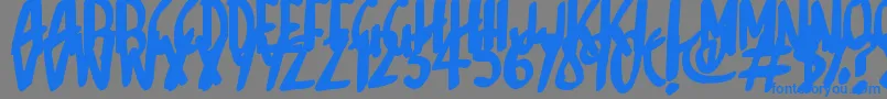 フォントSketchalot – 灰色の背景に青い文字