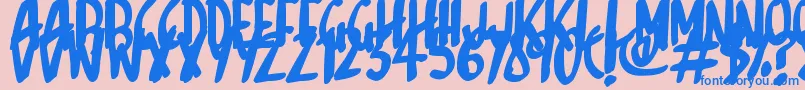 フォントSketchalot – ピンクの背景に青い文字