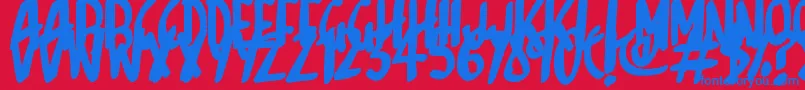 フォントSketchalot – 赤い背景に青い文字