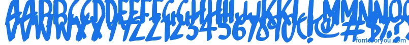 Fonte Sketchalot – fontes azuis em um fundo branco